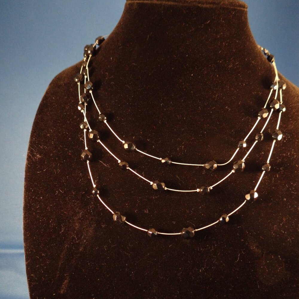 Black beaded necklace